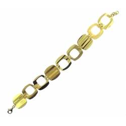 14Kt Yellow Gold Satin & Shiny Square Bracelet (9.50gr)