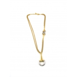 14Kt Two-tone Two Strand Stirrup Necklace (17.10gr)