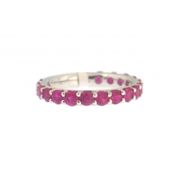 14Kt White Gold Ruby Stackable Ring with Sizing Bar (2.55cts tw)