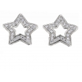 14Kt White Gold Diamond Cut out Star Stud Earrings (0.25cts tw)