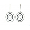 14Kt White Gold Black & White Diamond Dangle Orbit Earrings (1.99cts tw)