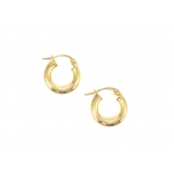 14Kt Yellow Gold 3mm Hoop Earrings 0.5" Diameter (1.10gr)