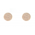 18Kt Rose Gold Round Pavé Diamond Stud Earrings (0.40cts tw)