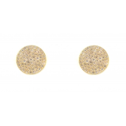 18Kt Yellow Gold Round Pavé Diamond Stud Earrings (0.52cts tw)