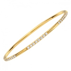 14Kt Yellow Gold Diamond Station Slip On Bangle (2.15cts tw) 14Kt Yellow Gold Diamond Station Slip On Bangle (2.15cts tw)