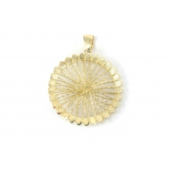 14Kt Yellow Gold Diamond Cut Wire Round Shape Pendant (5.50gr)