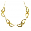 14Kt Yellow Gold Satin & Shiny Bean Shape Cut Out Necklace (9.50gr)