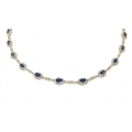 18Kt White Gold Ceylon Blue Sapphire & Diamond Necklace (9.33cts tw)