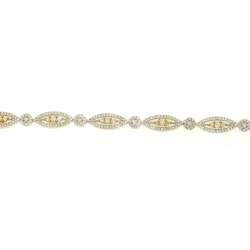 18Kt Two-tone Diamond Round & Marquis Shape Bracelet (2.07cts tw)