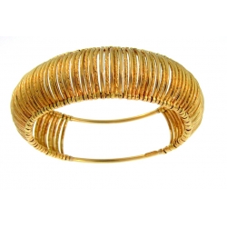 14Kt Yellow Gold 14mm Corrugated Slip-on Bangle (20.00gr)