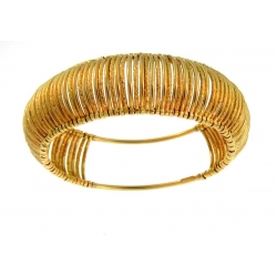 14Kt Yellow Gold 23mm Corrugated Slip-on Bangle (29.60gr)
