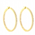 18Kt Yellow Gold 1.5" Inside & Out Diamond Hoop Earrings (2.74cts tw)