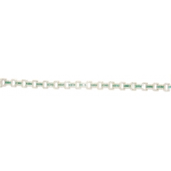 18Kt White Gold Emerald & Diamond Link Bracelet (6.27cts tw)