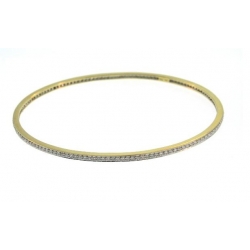18Kt Yellow Gold  Pav&eacute; Diamond Eternity Slip On Oval Bangle (0.84cts tw) 