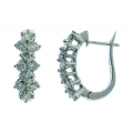 18Kt White Gold Multi Diamond Huggies Earrings (1.12cts tw)