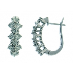 18Kt White Gold Multi Diamond Huggies Earrings (1.12cts tw)