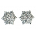 18Kt White Gold Cluster Diamond Stud Earrings (1.54cts tw)