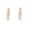 18kt White Gold Two Row Diamond Hoop Earrings (2.44cts tw)
