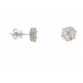 18Kt White Gold Diamond Cluster Stud Earrings (1.34cts tw)