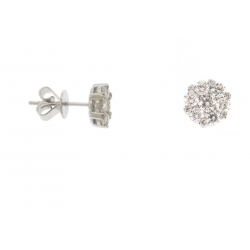 18Kt White Gold Diamond Cluster Stud Earrings (1.34cts tw)