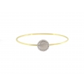 14Kt Two-Tone Round Disc with Diamond Bangle (0.20cts tw)