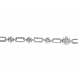18Kt White Gold Flower Diamond Link Bracelet (3.48cts tw)