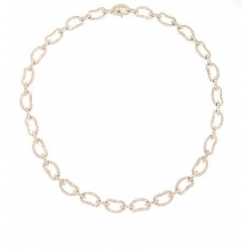 14Kt White Gold Bean Shape Diamond Necklace (7.75cts tw)