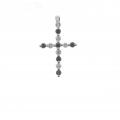 18Kt White Gold Black & White Diamond Cross Pendant (0.63cts tw)