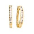 14Kt Yellow Gold 1 carat Diamond Oval Shape Hoop Earrings (1.00cts tw)