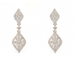 18Kt White Gold Fancy Diamond Dangle Earrings (1.48cts tw)