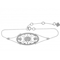 18Kt White Gold Antique Style Dainty Diamond Bracelet (0.56cts tw)