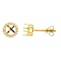 18Kt Yellow Gold  Diamond Mounting Earrings for 1 carat Diamond with Screw back (0.20cts tw)