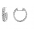 18Kt White Gold Fancy Design Diamond Hoop Earrings (1.35cts tw)