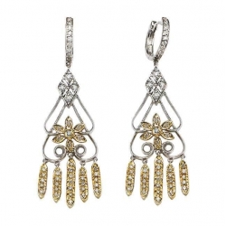 14Kt Two-tone Chandelier Diamond Earrings (0.70cts tw)