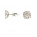 18K White Gold Diamond Stud Cluster Earrings (0.97cts tw)