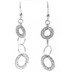 14Kt White Gold Interlocking Circle Cut Out Earrings (2.80gr)