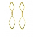 14Kt Yellow Gold Double Diamond Shape Cut out Dangle Earrings (2.60gr)