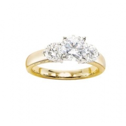 14Kt Two-tone Three Diamond Engagement Ring (1.00cts tw)
