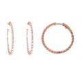 14Kt Rose Gold Inside & Out Diamond Hoop Earrings (2.60cts tw)