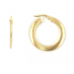 14Kt Yellow Gold 2mm Satin Hoop Earrings 1" Diameter (2.10gr)