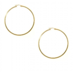 14kt Yellow Gold 1.2mm Hoop Earrings 1.25" Diameter (1.90gr)
