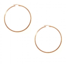 14kt Rose Gold 1.2mm Hoop Earrings 1.25" Diameter (1.80gr)