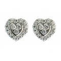 18Kt White Gold Diamond Heart Stud Earrings (0.98cts tw)