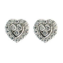 18Kt White Gold Diamond Heart Stud Earrings (0.98cts tw)