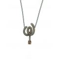 18Kt Black Gold Snake Design Necklace with Champagne Diamond (1.97cts tw)