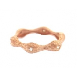 14Kt Rose Gold Diamond Bamboo Ring (0.06cts tw) 14Kt Rose Gold Diamond Bamboo Ring (0.06cts tw)