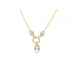 14Kt Two-tone Two Strand Necklace with Gucci Style Links (16.00gr)