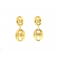 14Kt Yellow Gold Shiny & Hammered Finish Gucci Dangle Earrings (5.40gr)