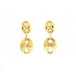 14Kt Yellow Gold Shiny & Hammered Finish Gucci Dangle Earrings (5.40gr)