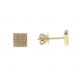 14Kt Yellow Gold Square Shape Diamond Earrings (0.12cts tw)